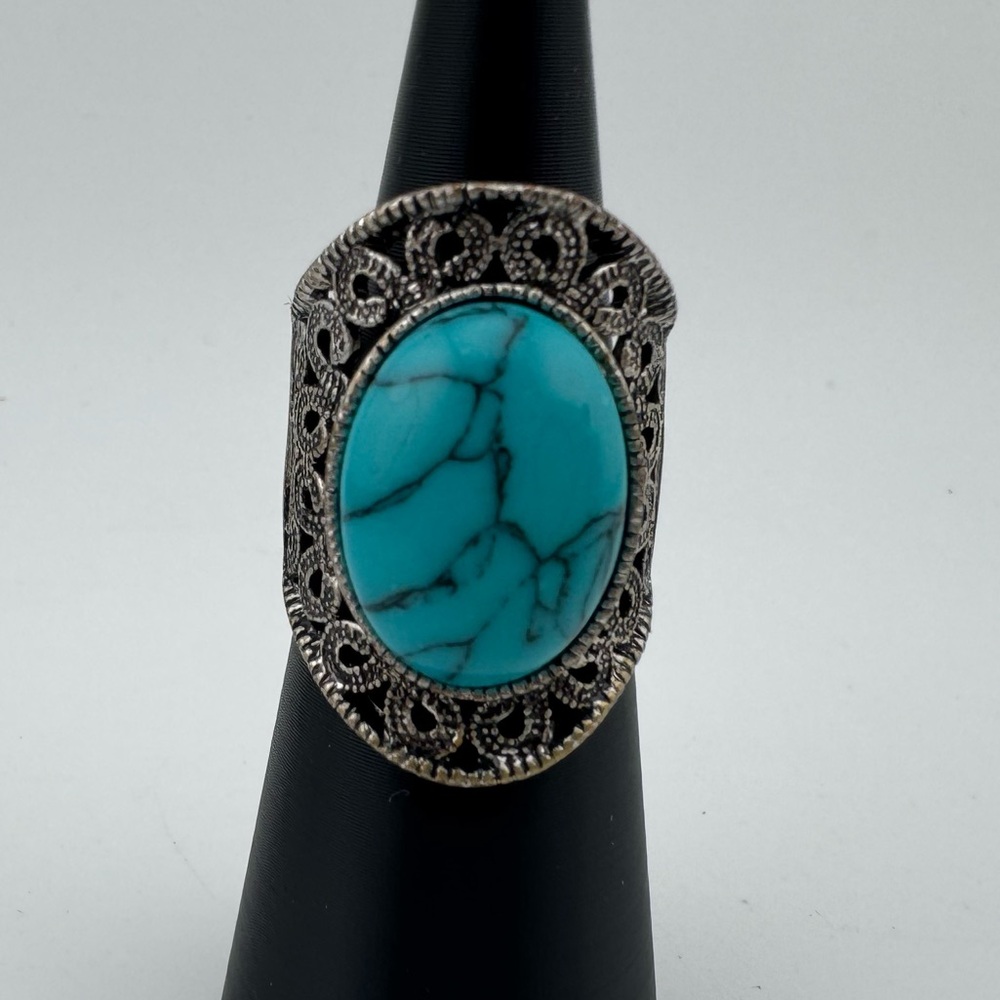 Turquoise Sterling‎ Silver Statement Handmade Ring